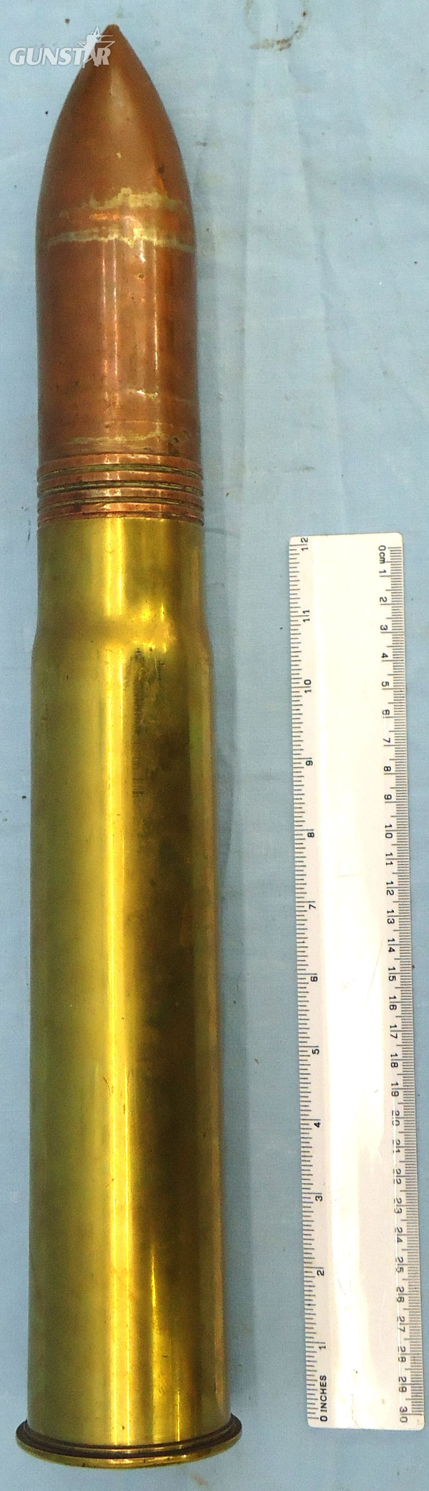DEACTIVATED INERT. Victorian, British, Unfired 6 Pr. Nordenfelt (57x307R) Mark III High Explosive Common Pointed Round. Sn 23348 DEACTIVATED INERT. Victorian, British, Unfired 6 Pr. Nordenfelt (57x307R) Mark III High Explosive Common Pointed Round. Sn 23348 Various Other Ammunition - {CATEGORY} in 
