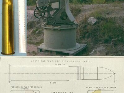 DEACTIVATED INERT. Victorian, British, Unfired 6 Pr. Nordenfelt (57x307R) Mark III High Explosive Common Pointed Round. Sn 23348 DEACTIVATED INERT. Victorian, British, Unfired 6 Pr. Nordenfelt (57x307R) Mark III High Explosive Common Pointed Round. Sn 23348 Various Other Ammunition