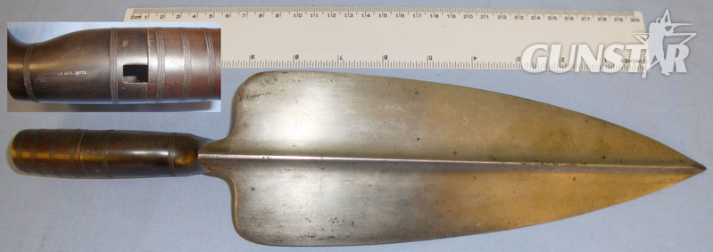 Scarce* U.S Model 1873 Trowel Bayonet Stamped \'AT. APR 16=72\'. (CLIFF RAILINGS COLLECTION).  Sn 7571. Bayonet in 