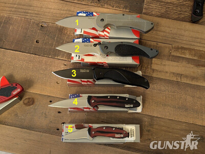 Benchmade, Kerhsaw, CRKT, Spyderco Knive