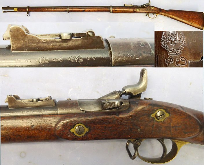 Enfield 1870 Dated, Enfield, Pattern 1853, 4th Model, 3 Band .577 Snider Mark 3 Obsolete Calibre Rifle with a STEEL Barrel & the Royal Afghan Coat of Arms on the Breech. Sn - 23034 Single Shot Various Rifle