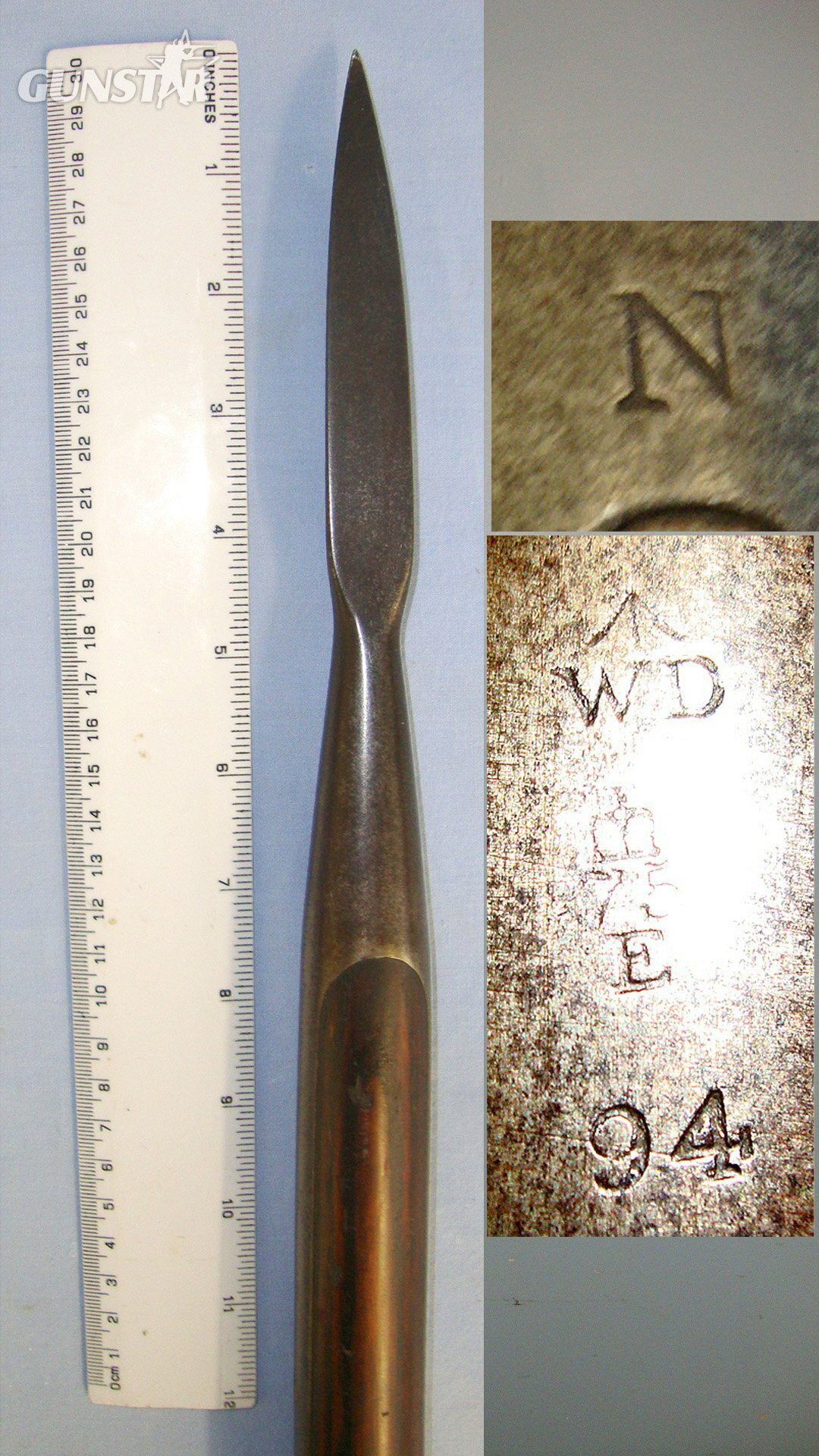 7 Feet 6 Inches Overall Length**Original**British WD & ‘N’ Royal Navy Marked Victorian 1894 Dated Model 1888 Boarding Pike With Ash Wood Shafts & Steel Triangular Spear Point. Sn 23425 Other Blade