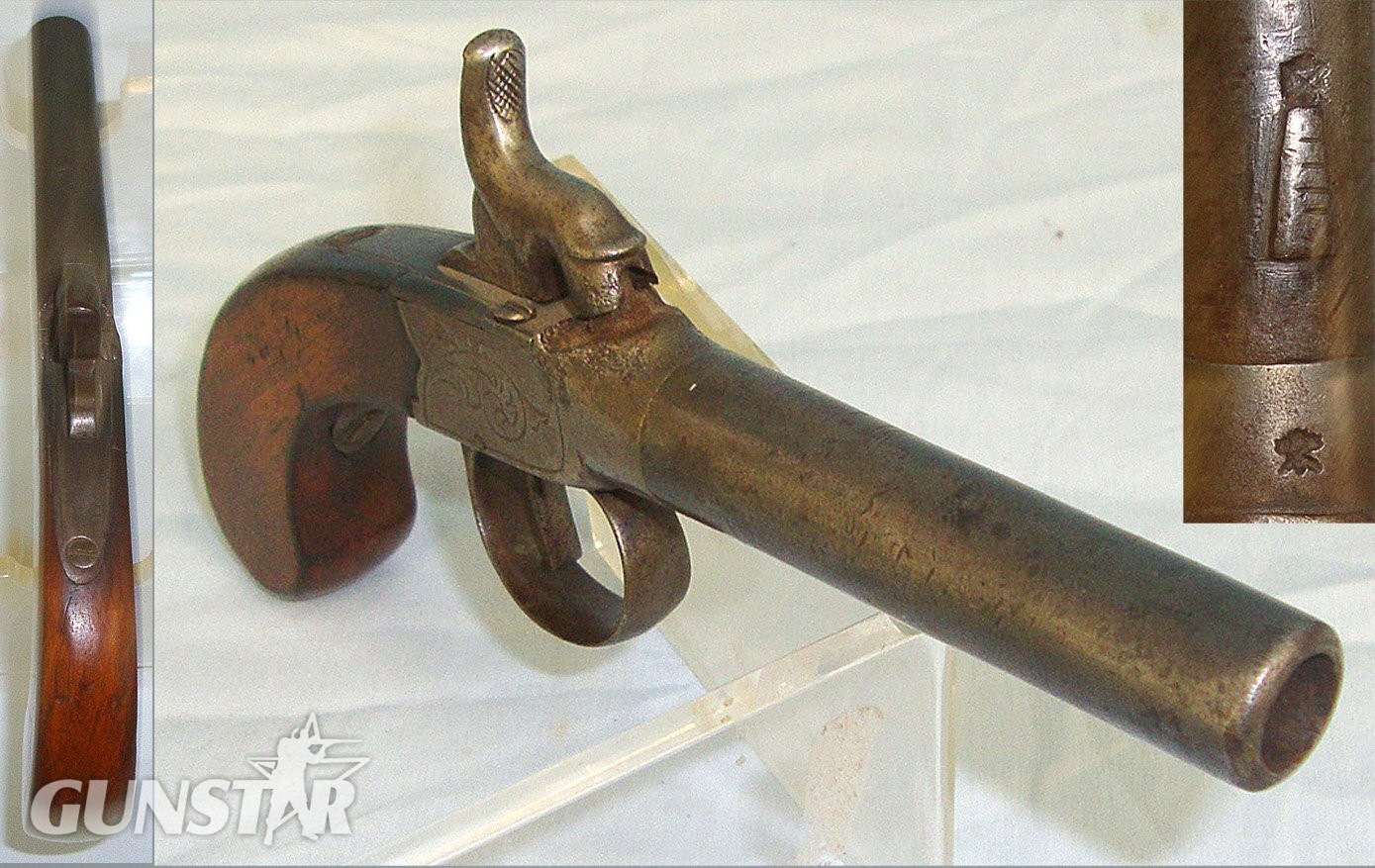 C1840 English 50 Bore Percussion Pocket Pistol With Turn Off Barrel. Sn 23596 percussion pistol .54 Cal Muzzleloader Muzzleloader in 