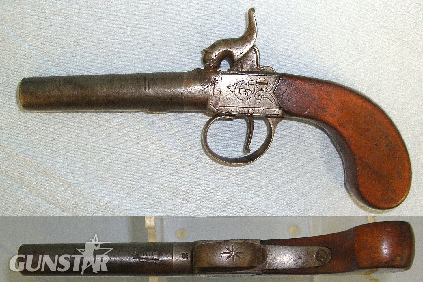  C1840 English 50 Bore Percussion Pocket Pistol With Turn Off Barrel. Sn 23596 percussion pistol .54 Cal Muzzleloader Muzzleloader