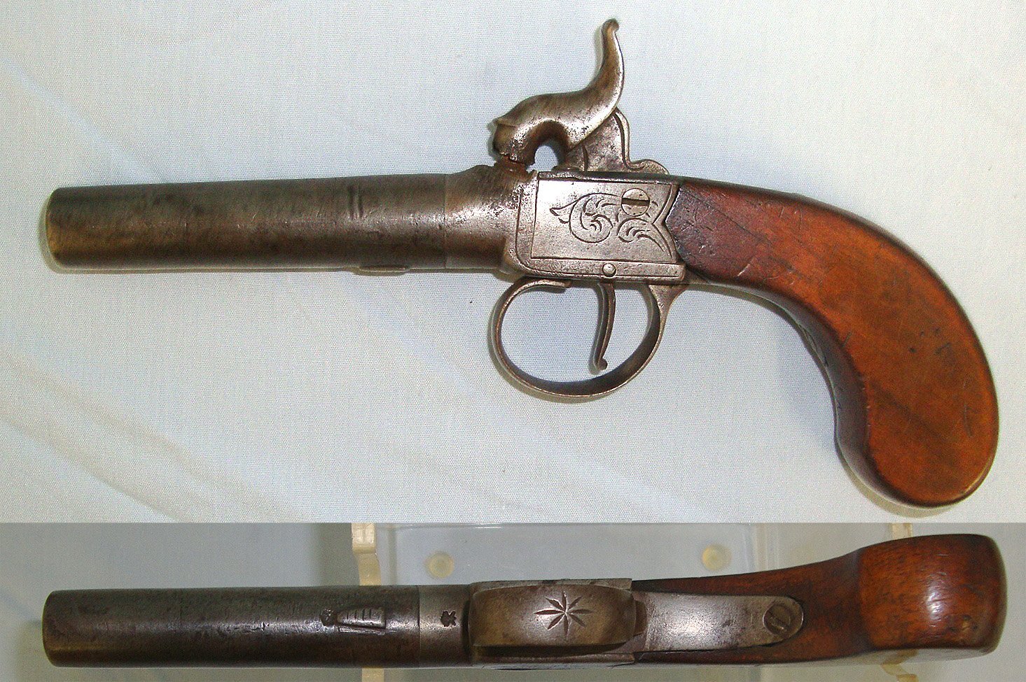  C1840 English 50 Bore Percussion Pocket Pistol With Turn Off Barrel. Sn 23596 percussion pistol .54 Cal Muzzleloader Muzzleloader