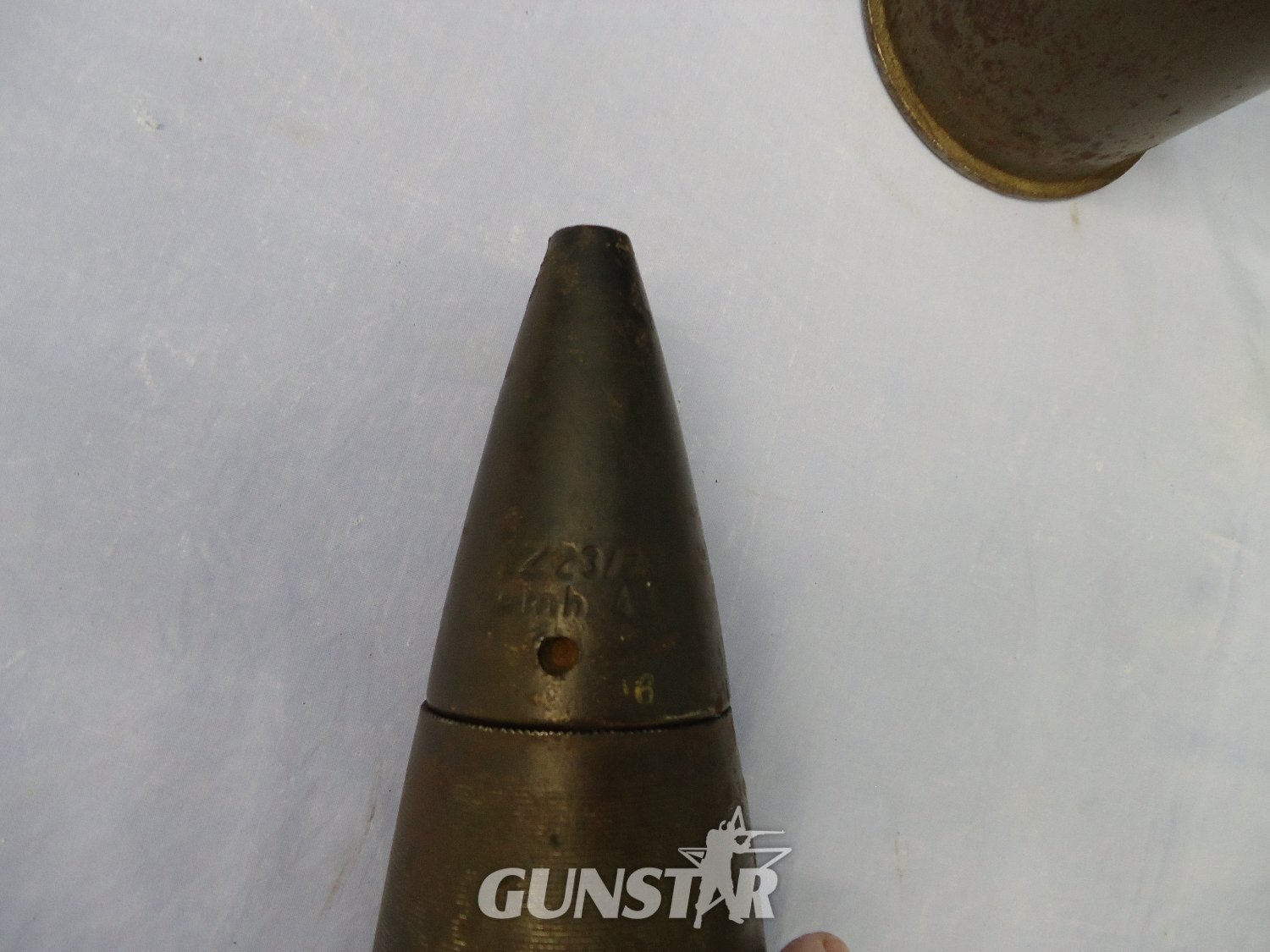 {CATEGORY} - DEACTIVATED INERT. WW2, German Tiger 1 Tank, 1942 Dated, Unfired 88mm (88 x 571R) High Explosive (HE) Round for the 88mm Tiger 1 KWK 36 tank gun and the Flak 18 Towed Anti-aircraft/Tank and Naval Guns. Sn - 23149 DEACTIVATED INERT. WW2, German Tiger 1 Tank, 1942 Dated, Unfired 88mm (88 x 571R) High Explosive (HE) Round for the 88mm Tiger 1 KWK 36 tank gun and the Flak 18 Towed Anti-aircraft/Tank and Naval Guns. Sn - 23149 Various Other Ammunition in 
