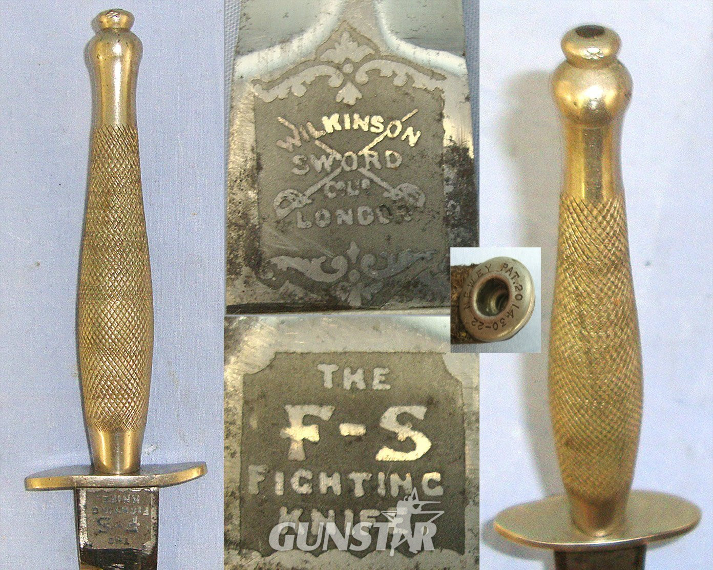 VERY RARE**British 1st Pattern Wilkinson FS Commando Fighting Knife With Double Etched Panels & 1st Pattern Scabbard With Correct Newey Stud Fastener. Sn 23484:95 Knive