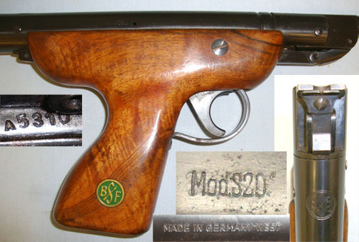  BSF Model S20 .177 Calibre Break Action Air Pistol .177
