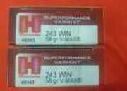 Hornady .243 WIN 58gr V-MAX SPF Varmint .243 Rounds