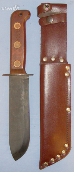 British Army Survival Knife and Leather Sheath. ED 2665. Hunting Knive in 