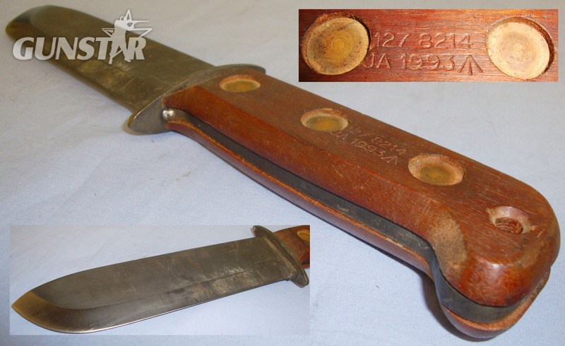 British Army Survival Knife and Leather Sheath. ED 2665. Hunting Knive