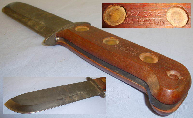 British Army Survival Knife and Leather Sheath. ED 2665. Hunting Knive