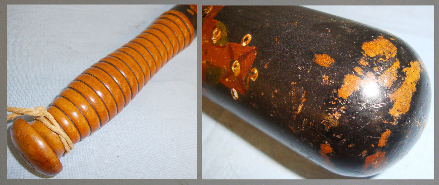  Victorian Hand Painted Parker Holborn Yellow Lancewood Police Presentation Tipstave/Truncheon. 20611. Victorian Hand Painted Parker Holborn Yellow Lancewood Police Presentation Tipstave/Truncheon. 20611. Antique & Militaria