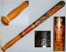 Victorian Hand Painted Parker Holborn Yellow Lancewood Police Presentation Tipstave/Truncheon. 20611. Victorian Hand Painted Parker Holborn Yellow Lancewood Police Presentation Tipstave/Truncheon. 20611. Antique & Militaria
