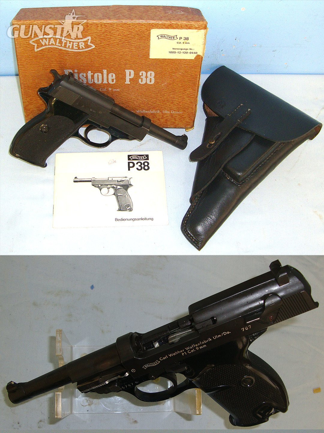 Boxed, Cold War 1964 Dated West German Military / Police Walther P38 / P1 Variant 9mm Parabellum Calibre, Semi Automatic Pistol With Associated P38 Leather Holster**MOVING PARTS UK/EU 2025 DEACTIVATION**Sn 23669 semi auto pistol deactivated None Semi Auto in 