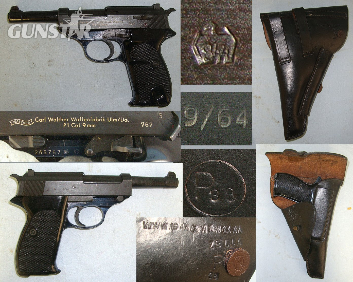Boxed, Cold War 1964 Dated West German Military / Police Walther P38 / P1 Variant 9mm Parabellum Calibre, Semi Automatic Pistol With Associated P38 Leather Holster**MOVING PARTS UK/EU 2025 DEACTIVATION**Sn 23669 semi auto pistol deactivated None Semi Auto