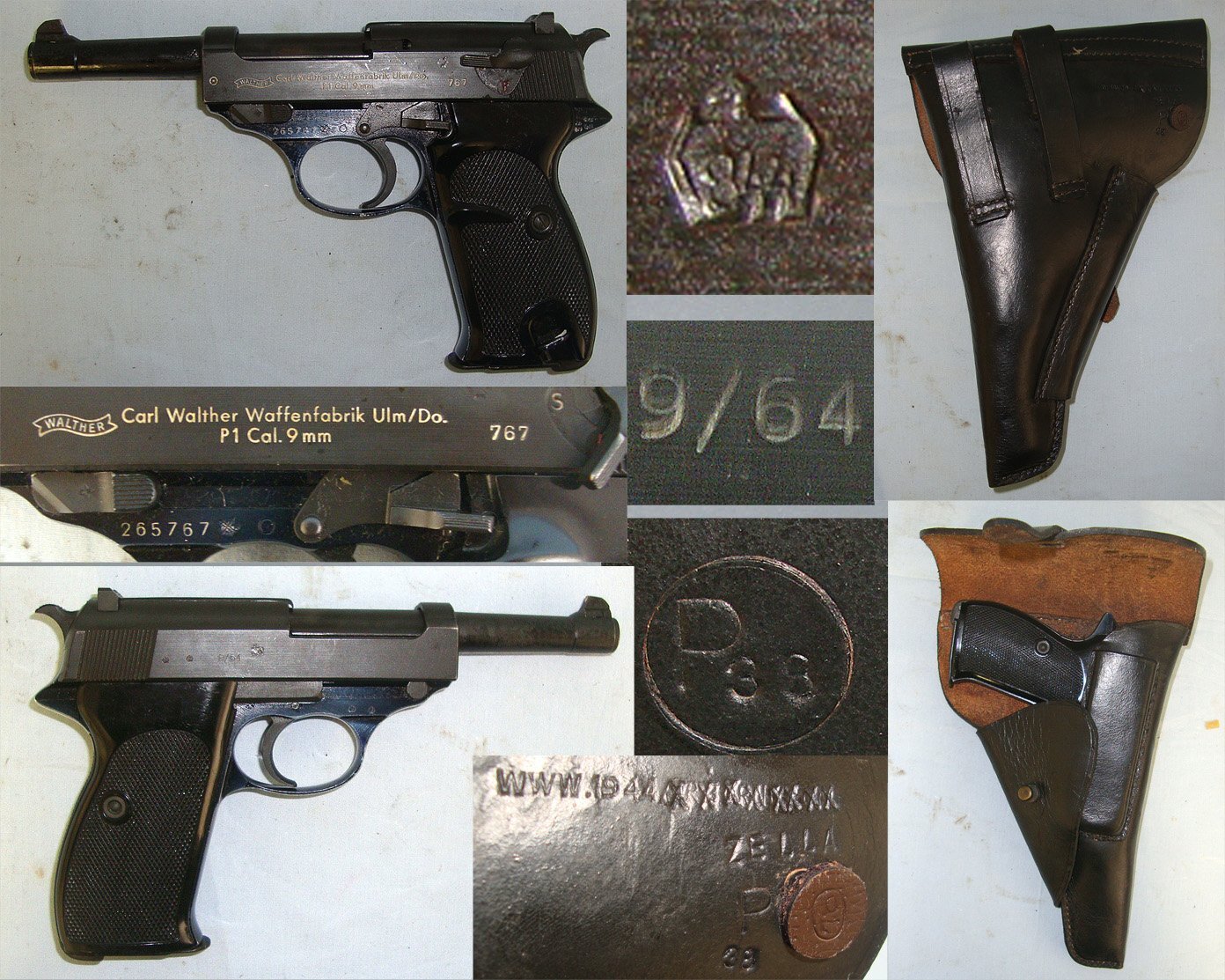 Boxed, Cold War 1964 Dated West German Military / Police Walther P38 / P1 Variant 9mm Parabellum Calibre, Semi Automatic Pistol With Associated P38 Leather Holster**MOVING PARTS UK/EU 2025 DEACTIVATION**Sn 23669 semi auto pistol deactivated None Semi Auto