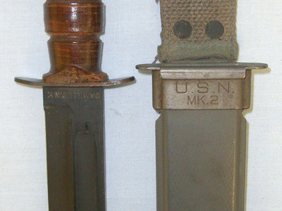 MINT**WW2 USN MK 2 (United States Navy Mark 2) Camillus NY (Cutlery Company New York) Ka-Bar Fighting Knife With USN Mark 2 Grey Plastic Scabbard By BM Co (Beckwith Manufacturing Company & VP (Victory Plastics). Sn 20880 Knive