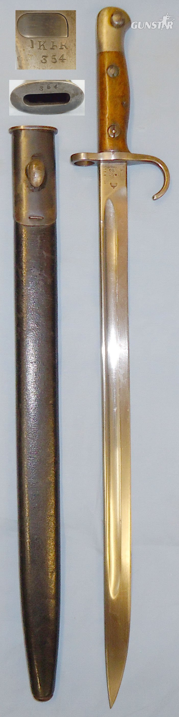 Original Exceptional Condition* 07 Pattern Hook Quillon 1909 Dated Bayonet & 1st Patt Scabbard (Matching No’s) to Kings Royal Rifles. 22115. Bayonet in 