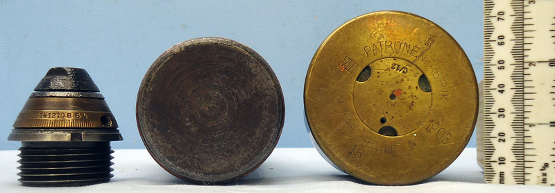  INERT DEACTIVATED. Unfired German 60 x 64R, 1903 Dated 6 cm S-Bts K L/21 High Explosive Round. INERT DEACTIVATED. Unfired German 60 x 64R, 1903 Dated 6 cm S-Bts K L/21 High Explosive Round.  Cartridges