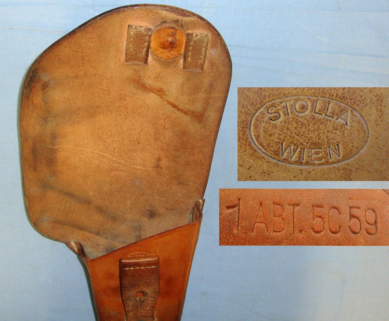 WW1 & WW2 Era Austrian Stolla Wien Hard Case Belt / Shoulder Holster For Steyr Semi Automatic Pistols. Sn 21236 Care & Storage
