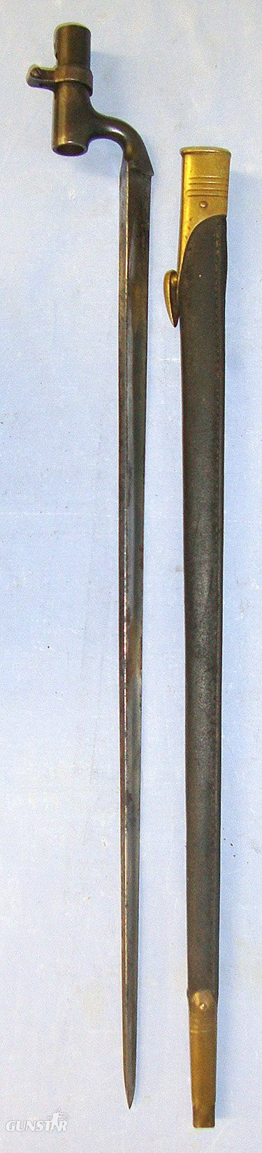  British WD 1895 Pattern Socket Bayonet For Martini Enfield .303 Calibre Service Rifles & Scabbard. BAYO 899 Bayonet