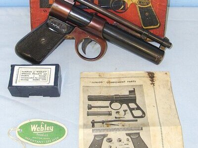 Boxed**C1950’s - 1960’s Webley Junior .177 Calibre Air Pistol & Accessories. AI 591 air pistol .177