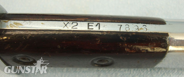 British X2 E1 Trials Bayonet, Scabbard and Webbing Frog. Bayonet