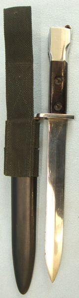 British X2 E1 Trials Bayonet, Scabbard and Webbing Frog. Bayonet