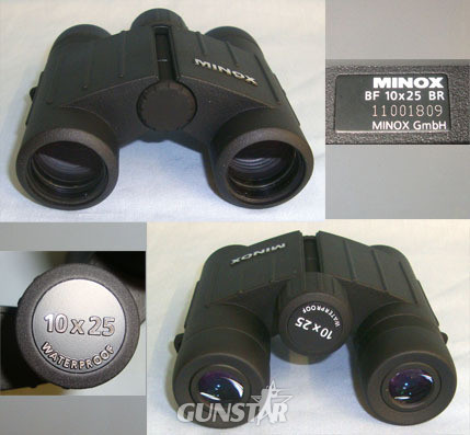  Minox BF 10x 25 BR Waterproof Binoculars With Neck Strap, Carry Case, Cleaning Cloth & Sight & Optic