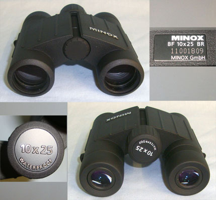  Minox BF 10x 25 BR Waterproof Binoculars With Neck Strap, Carry Case, Cleaning Cloth & Sight & Optic