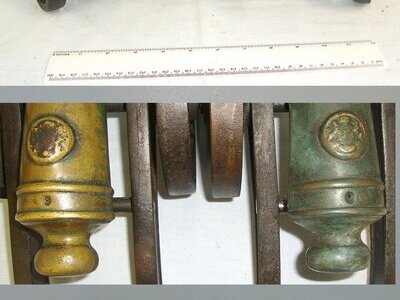Pair Of Heavy Victorian Era 6 Bore Bronze Black Powder Signal Cannon On Wheeled Iron Carriages. Sn 23230:7 None Cannon