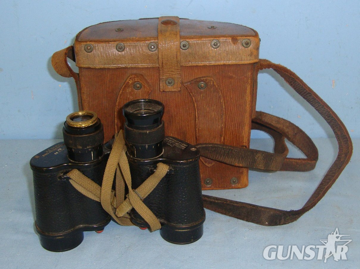  SCARCE**WW2 British 1939 Pattern ME Co (Mills Equipment Company) Leather Binocular Case With Shoulder Strap & WW2 1942 British WD Taylor Hobson No.2 MK II, 6X Magnification Prismatic Binoculars With Neck Strap. OPT 864  Sight & Optic