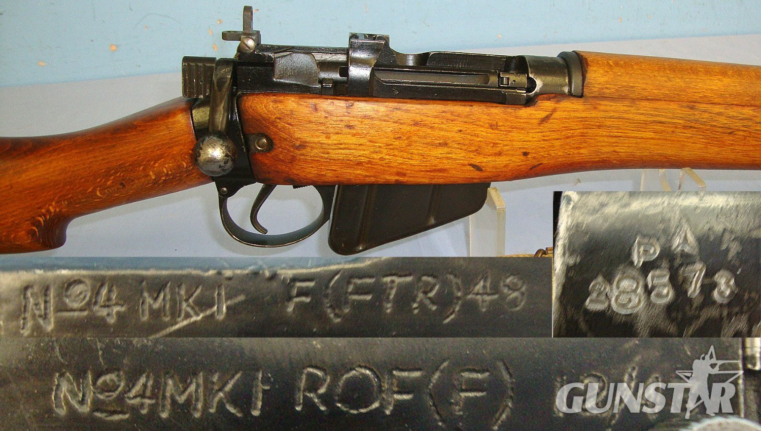 WW2 1943 British WD No.4 MK 1 Royal Ordnance Factory Fazakerley ROF(F) .303 Calibre Rifle With Sling, No.4 MK II ‘Pig Sticker’ Socket Bayonet & No. 4 MK 1 Scabbard**COCKS & DRY FIRES 1998 UK DEACTIVATION** Sn 23484:54 deactivated rifle Bolt Action None Rifle