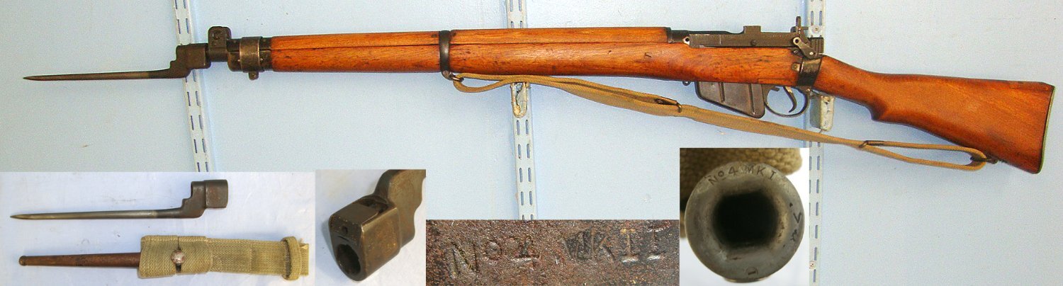  WW2 1943 British WD No.4 MK 1 Royal Ordnance Factory Fazakerley ROF(F) .303 Calibre Rifle With Sling, No.4 MK II ‘Pig Sticker’ Socket Bayonet & No. 4 MK 1 Scabbard**COCKS & DRY FIRES 1998 UK DEACTIVATION** Sn 23484:54 deactivated rifle Bolt Action None Rifle