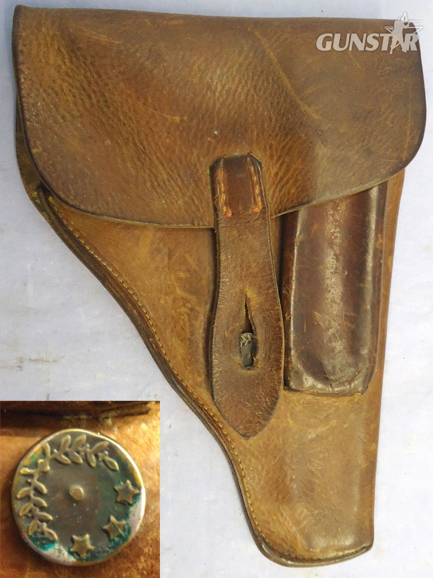 German Officers WW1 Brown Leather Holster for a Small Framed Automatic Pistol. - L 507 German Officers WW1 Brown Leather Holster for a Small Framed Automatic Pistol. - L 507 Antique & Militaria in 