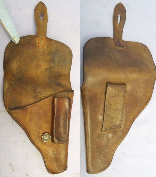  German Officers WW1 Brown Leather Holster for a Small Framed Automatic Pistol. - L 507 German Officers WW1 Brown Leather Holster for a Small Framed Automatic Pistol. - L 507 Antique & Militaria