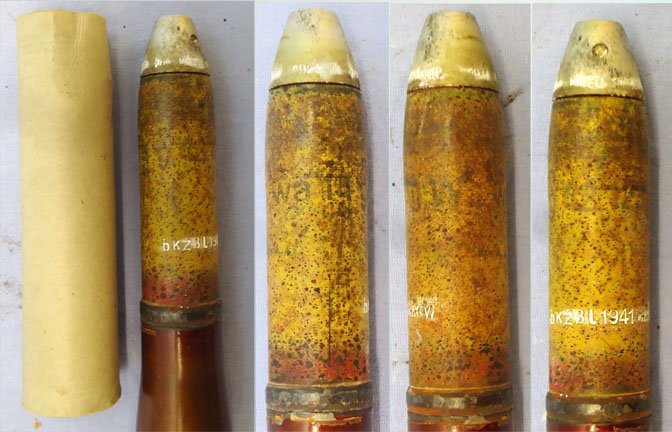  INERT DEACTIVATED. WW2 German 20 mm Flak 28 and 29 (20x110RB) HE/T (High Explosive/Tracer) Flak Round. - O 2121 INERT DEACTIVATED. WW2 German 20 mm Flak 28 and 29 (20x110RB) HE/T (High Explosive/Tracer) Flak Round. - O 2121  Other Ammunition