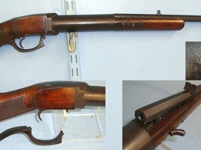 MINT BORE**Mid 1800's - Early 1900's German Oscar Will, Venuswaffenwerk ‘Toro’ .22 Calibre Smooth Bore, Bugelspanner (German: Trigger Guard Cocker) Break Barrel Gallery Air Rifle. Sn 23404 air rifle .22
