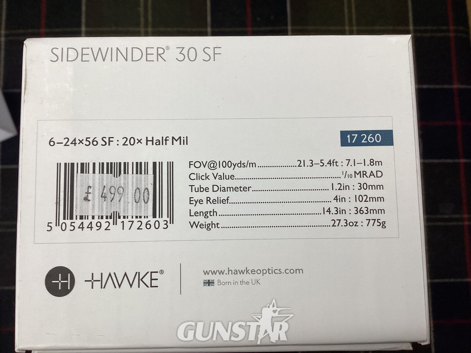 Hawke HAWKE SIDEWINDER 30-SF 6-24X56. 20 X HALF MIL (NEW BOXED). Sight & Optic in 
