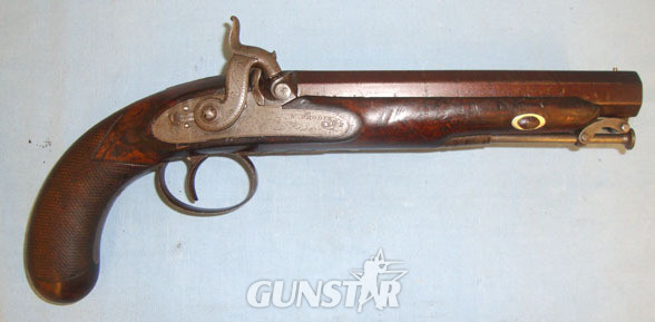 William Probin, Birmingham Percussion Holster Pistol For Cavalry Officers With Octagonal Barrel, Safety Cat 16 Bore/gauge Muzzleloader in 
