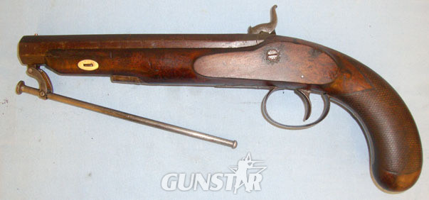 William Probin, Birmingham Percussion Holster Pistol For Cavalry Officers With Octagonal Barrel, Safety Cat 16 Bore/gauge Muzzleloader