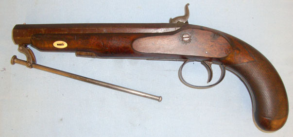 William Probin, Birmingham Percussion Holster Pistol For Cavalry Officers With Octagonal Barrel, Safety Cat 16 Bore/gauge Muzzleloader