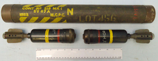 DEACTIVATED INERT. Unfired Original Pair Of 1944 Dated British 2 Inch Practice (High Explosive) Mortar Reissued In 1952 In No 215 Cardboard Transit Tube. - O 1707 DEACTIVATED INERT. Unfired Original Pair Of 1944 Dated British 2 Inch Practice (High Explosive) Mortar Reissued In 1952 In No 215 Cardboard Transit Tube. - O 1707  Other