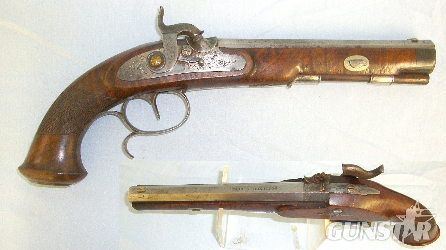 QUALITY MAKER**C1840 German Goellner (aka Göllner) Suhl .50 Bore Percussion Target / Duelling Pistol With Octagonal Barrel & Safety Catch. Sn 18258:3 percussion pistol .50 Cal Muzzleloader Muzzleloader in 