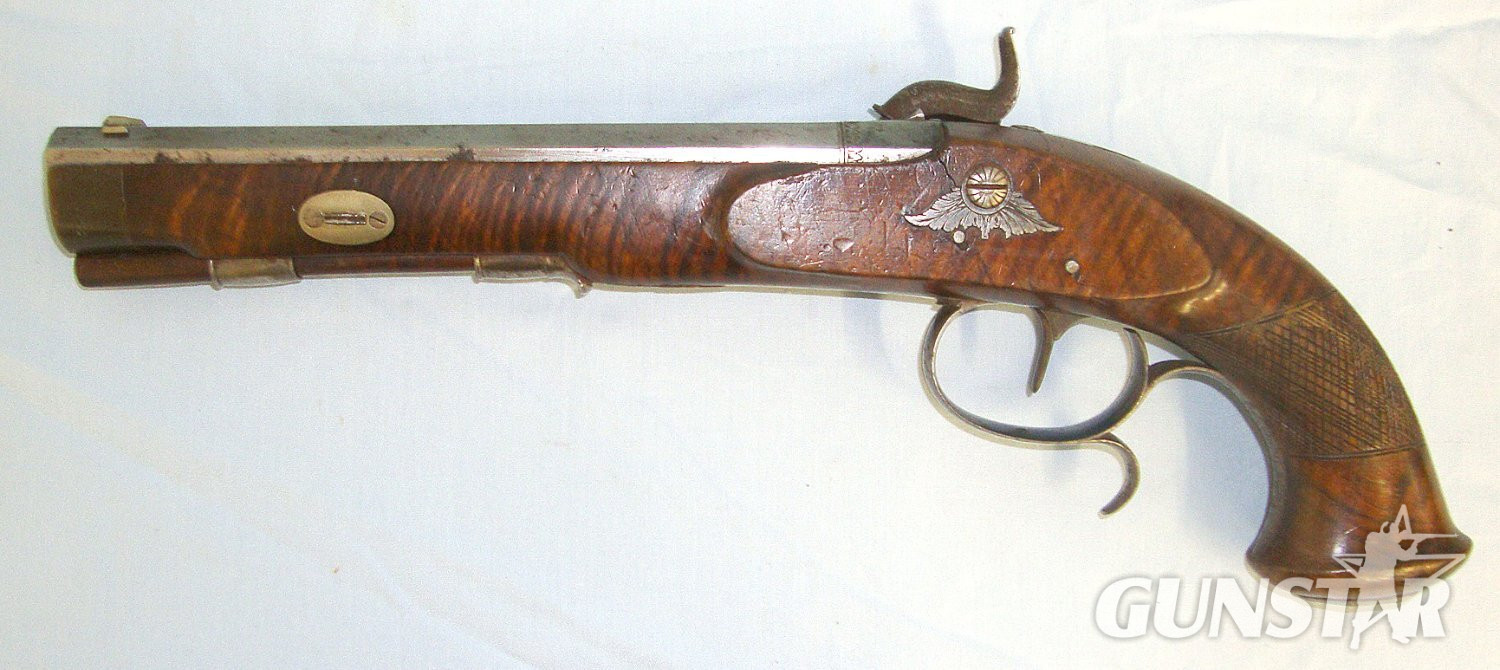  QUALITY MAKER**C1840 German Goellner (aka Göllner) Suhl .50 Bore Percussion Target / Duelling Pistol With Octagonal Barrel & Safety Catch. Sn 18258:3 percussion pistol .50 Cal Muzzleloader Muzzleloader