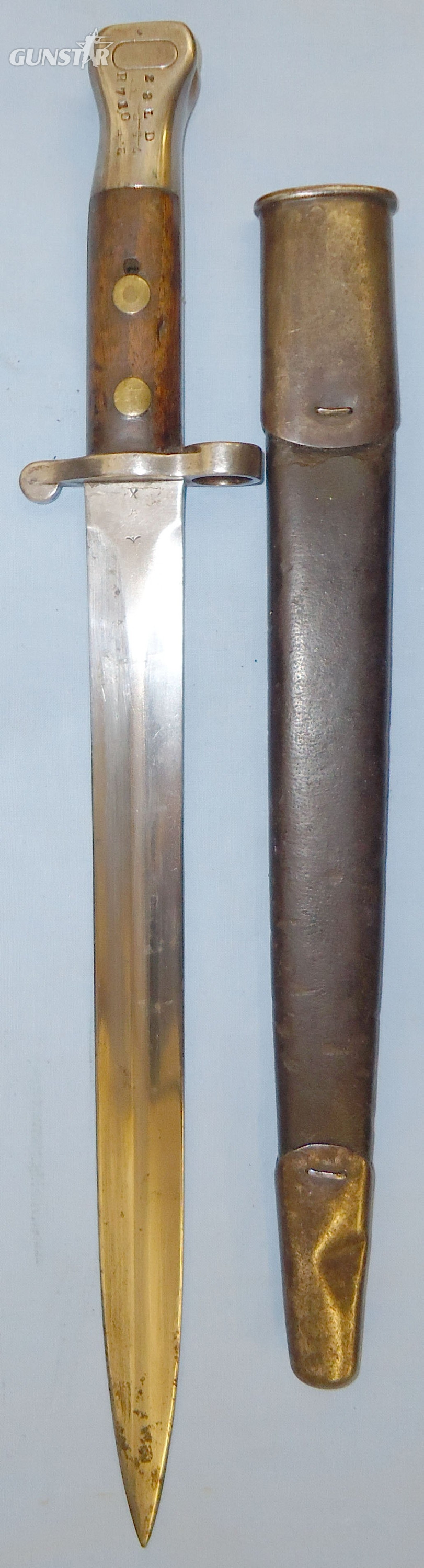British Wilkinson 1888 Pattern Mark I, 2nd Type Lee Metford Bayonet and Scabbard. BAYO 581. Bayonet in 