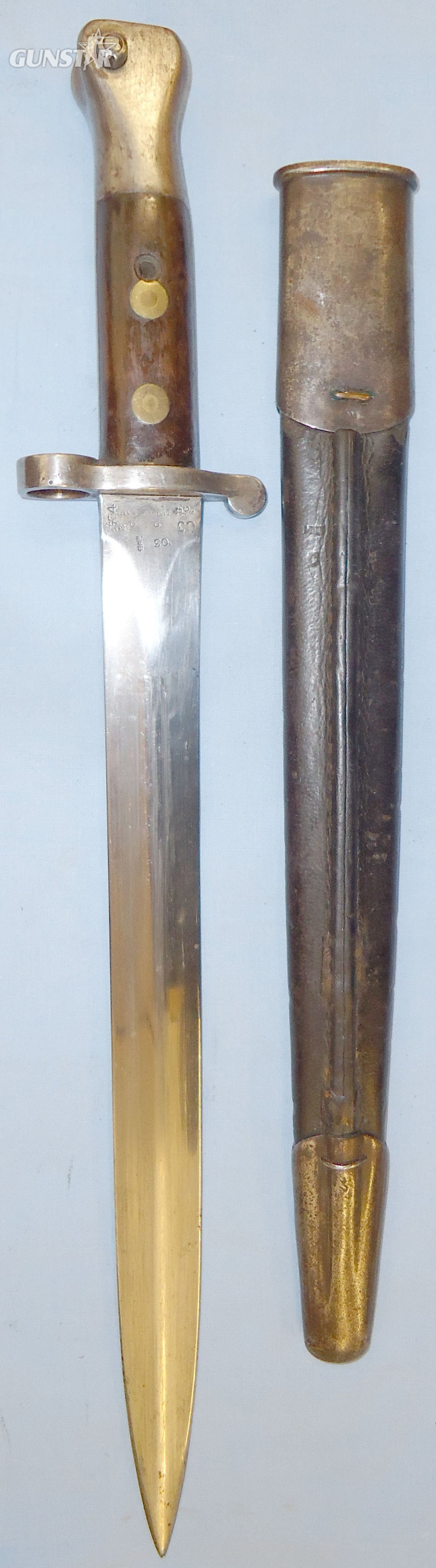  British Wilkinson 1888 Pattern Mark I, 2nd Type Lee Metford Bayonet and Scabbard. BAYO 581. Bayonet