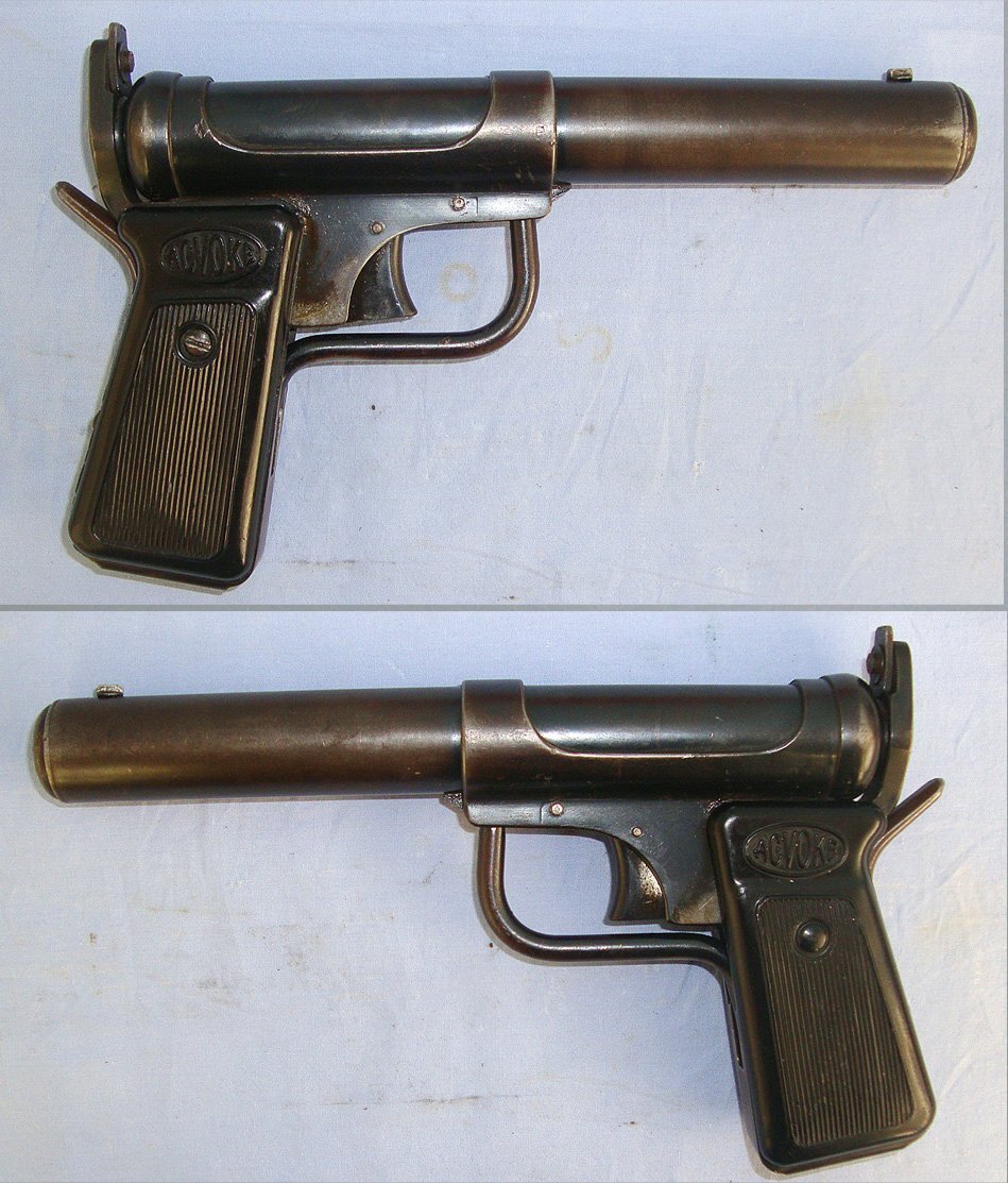  RARE**Boxed, 1946-1956 .177 Calibre, Accles & Shelvoke Ltd, 'Acvoke' Break Action Air Pistol. Sn 23484:53 air pistol .177