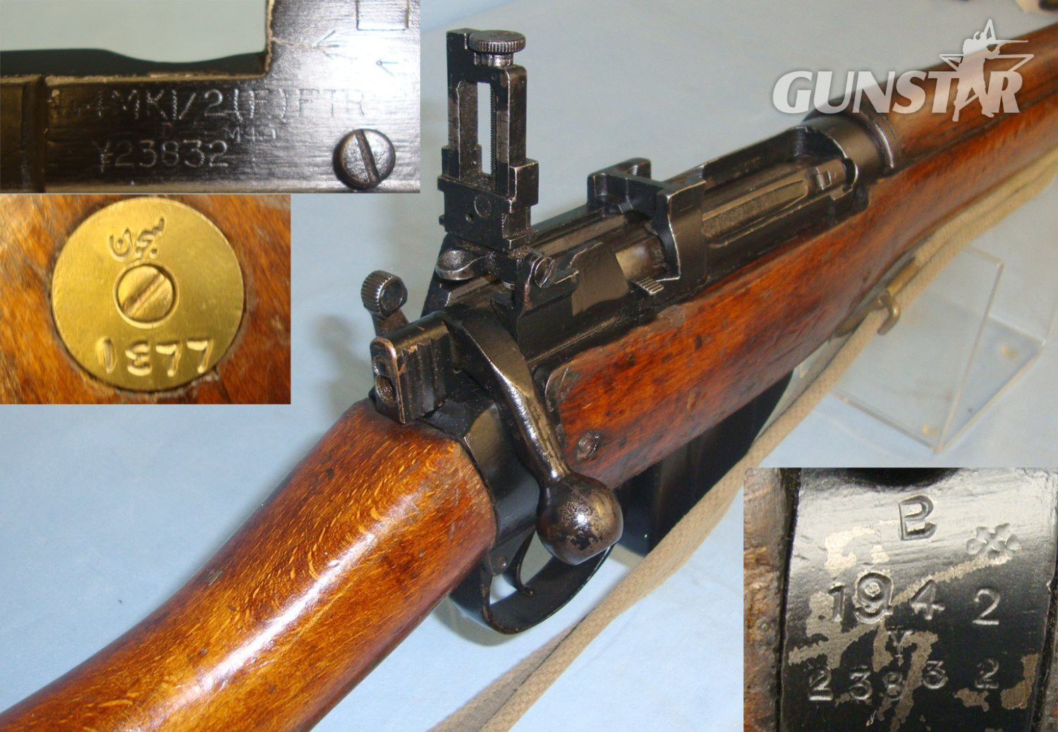 Royal Ordnance Factory, Fazakerley With Sling, No.4 MK II ‘Pig Sticker’ Socket Bayonet & Scabbard**2008 UK DEACTIVATION CERTIFICATED** Sn 21681:7 Bolt Action None Rifle